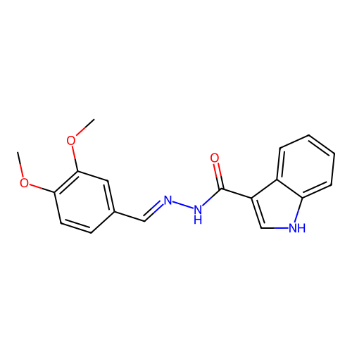 N'-[(E)-(3,4-dimethoxyphenyl)methylidene]-1H-indole-3-carbohydrazide structure