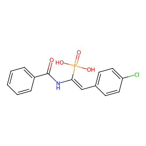 (Z)-(1-benzamido-2-(4-chlorophenyl)vinyl)phosphonic acid structure