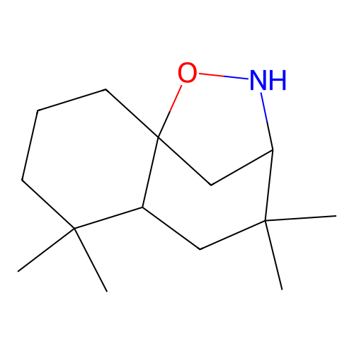 4,4,6,6-tetramethyloctahydro-2H-3,9a-methanobenzo[f][1,2]oxazepine structure