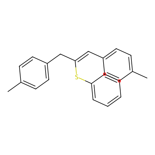 1-Methyl-4-[3-(4-methylphenyl)-2-(phenylsulfanyl)prop-2-en-1-yl]benzene structure