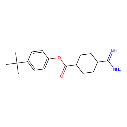 4-Amidinocyclohexanecarboxylic acid 4-tert-butylphenyl ester structure
