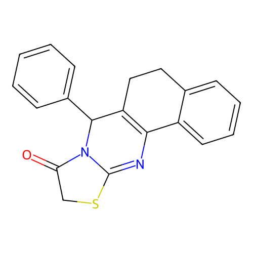 7-phenyl-7,10-dihydro-5H-benzo[h]thiazolo[2,3-b]quinazolin-9(6H)-one structure