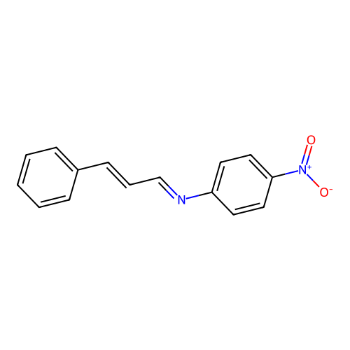 (E)-N-(4-nitrophenyl)-3-phenylprop-2-en-1-imine structure