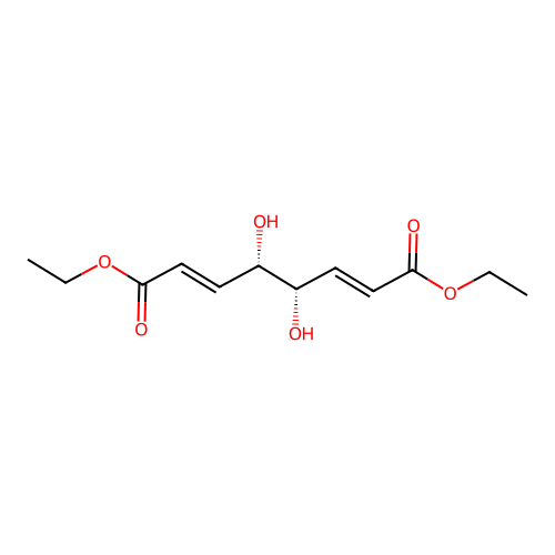 Diethyl-(4S,5-bis(hydroxy)-2,6-octadienedioate structure