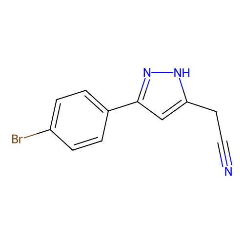 [5-(4-bromophenyl)-1H-pyrazol-3-yl]acetonitrile structure