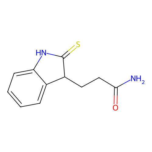 3-(2-sulfanylidene-2,3-dihydro-1H-indol-3-yl)propanamide structure