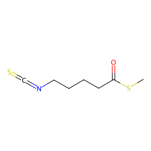 S-methyl 5-isothiocyanatopentanethioate structure