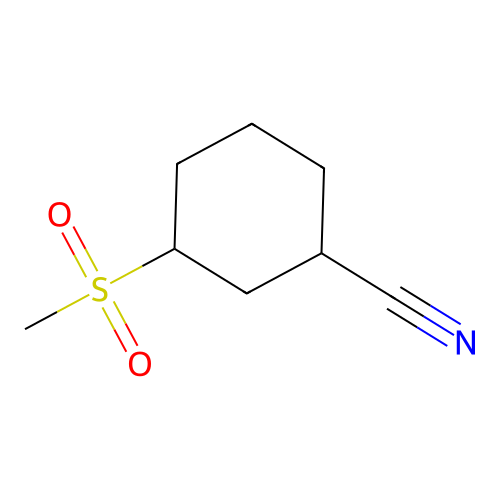 3-Methylsulfonylcyclohexane-1-carbonitrile structure