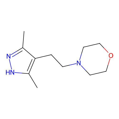 4-[2-(3,5-dimethyl-1H-pyrazol-4-yl)ethyl]morpholine structure