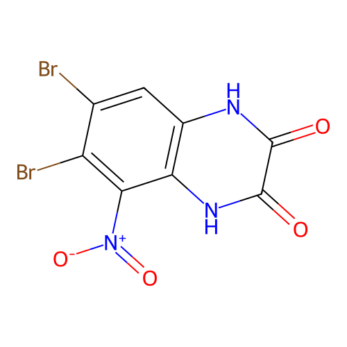 5-nitro-6,7-dibromo-1,4-dihydro-2,3-quinoxalinedione structure