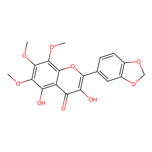 3,5-Dihydroxy-6,7,8-trimethoxy-3',4'-methylenedioxyflavone structure