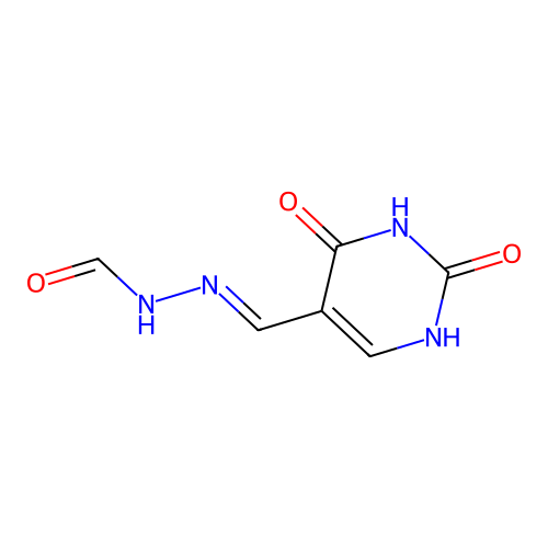 N-[(2,4-dioxo-1H-pyrimidin-5-yl)methylideneamino]formamide structure