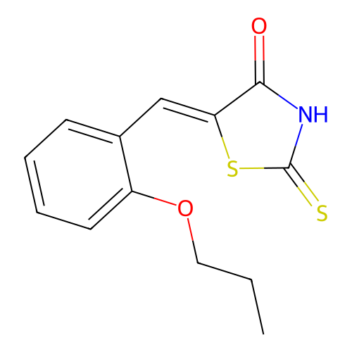 5-[(2-Propoxyphenyl)methylidene]-2-sulfanylidene-1,3-thiazolidin-4-one structure