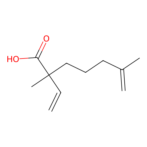 2,6-Dimethyl-2-vinylhept-6-enoic acid structure