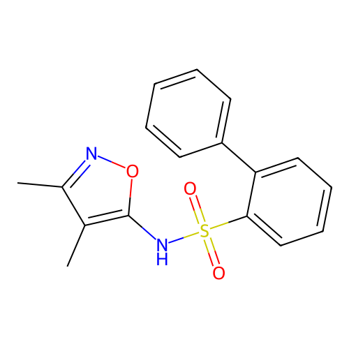 N-(3,4-dimethyl-1,2-oxazol-5-yl)-2-phenylbenzenesulfonamide structure