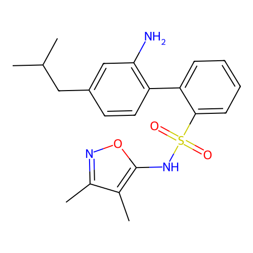 (1,1'-Biphenyl)-2-sulfonamide, 2'-amino-N-(3,4-dimethyl-5-isoxazolyl)-4'-(2-methylpropyl)- structure