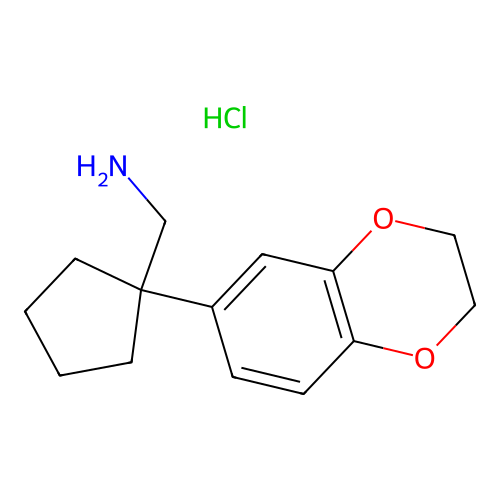 (1-(2,3-Dihydro-1,4-benzodioxin-6-yl)cyclopentyl)methanamine hydrochloride structure