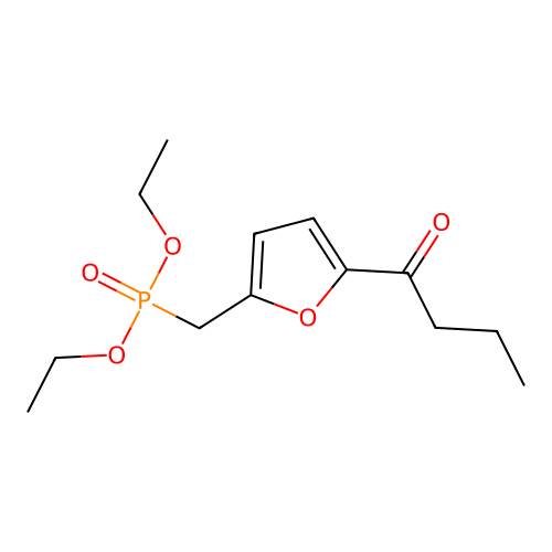 Diethyl ((5-butyrylfuran-2-yl)methyl)phosphonate structure