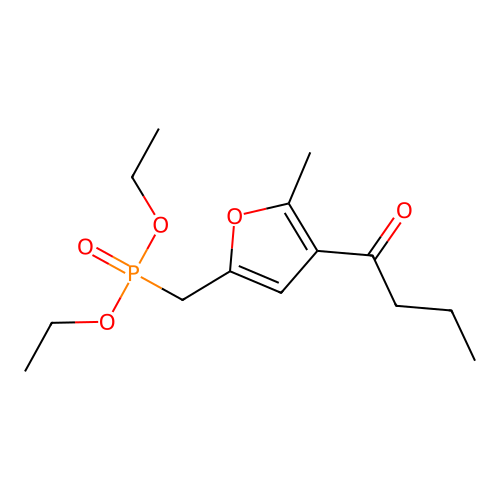 Diethyl ((4-butyryl-5-methylfuran-2-yl)methyl)phosphonate structure
