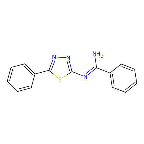N-(5-Phenyl-1,3,4-thiadiazol-2(3H)-ylidene)benzenecarboximidamide structure