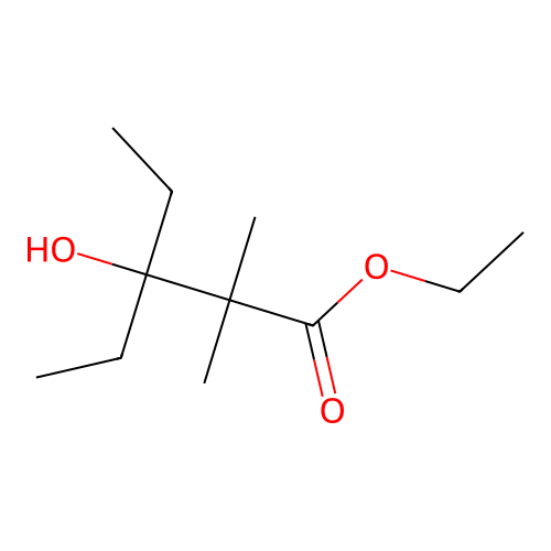 Ethyl 2,2-dimethyl-3-ethyl-3-hydroxypentanoate structure