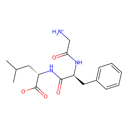 (2S)-2-[[(2S)-2-[(2-azaniumylacetyl)amino]-3-phenylpropanoyl]amino]-4-methylpentanoate structure