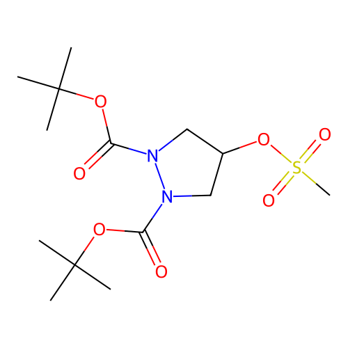 Di-tert-butyl 4-((methylsulfonyl)oxy)pyrazolidine-1,2-dicarboxylate structure
