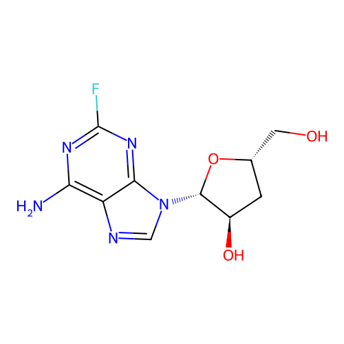 2-Fluoro-3'-deoxyadenosine structure