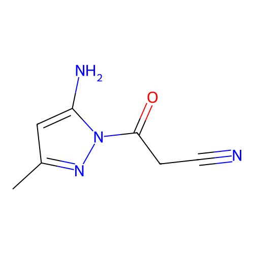 3-(5-amino-3-methyl-1H-pyrazol-1-yl)-3-oxopropanenitrile structure