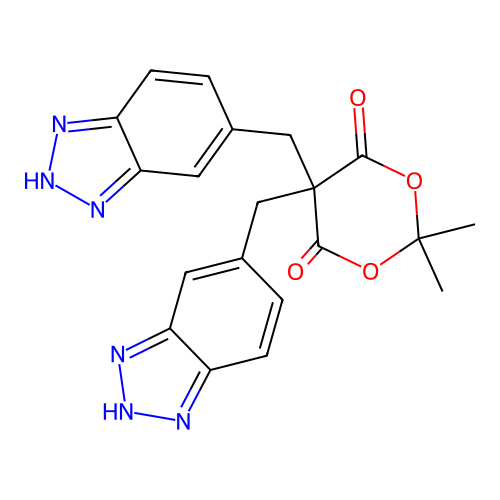 5,5-Bis(1H-benzotriazol-6-ylmethyl)-2,2-dimethyl-1,3-dioxane-4,6-dione structure