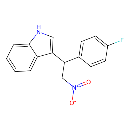 3-[1-(4-fluorophenyl)-2-nitroethyl]-1H-indole structure