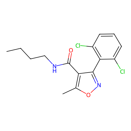 N-butyl-3-(2,6-dichlorophenyl)-5-methyl-1,2-oxazole-4-carboxamide structure