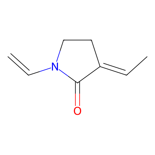 (3E)-1-ethenyl-3-ethylidenepyrrolidin-2-one structure