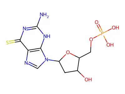 2'-Deoxy-6-thioguanosine-5'-monophosphate structure