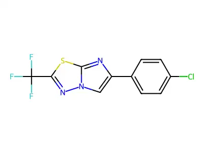 6-(4-Chlorophenyl)-2-(trifluoromethyl)imidazo[2,1-b][1,3,4]thiadiazole structure