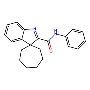 Spiro[cycloheptane-1,3'-[3H]indole]-2'-carboxanilide structure