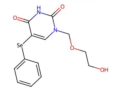 1-((2-Hydroxyethoxy)methyl)-5-(phenylselenenyl)uracil structure
