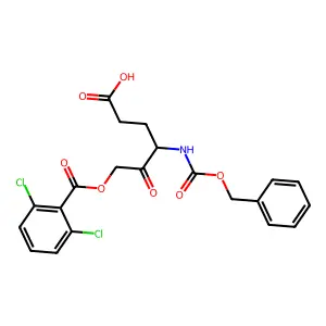 N-Benzyloxycarbonyl-3-amino-5-carboxy-2-oxopent-1-yl 2,6-dichlorobenzoate structure
