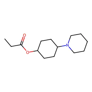 Cyclohexanol, 4-piperidino-, propionate (ester) structure