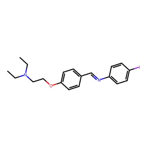 N,N-diethyl-2-[4-[(4-iodophenyl)iminomethyl]phenoxy]ethanamine structure
