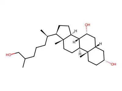5beta-Cholestane-3alpha,7alpha,26-triol structure