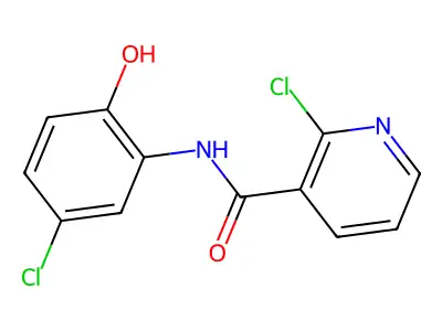 2-chloro-N-(5-chloro-2-hydroxyphenyl)nicotinamide structure