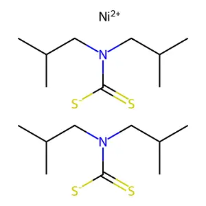 Bis(diisobutyldithiocarbamato)nickel structure