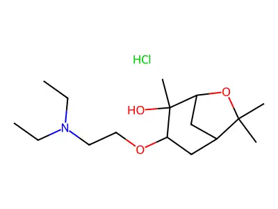 6-Oxabicyclo(3.2.1)octan-4-ol, 3-(2-(diethylamino)ethoxy)-4,7,7-trimethyl-, hydrochloride, (exo,exo)-(+-)- structure