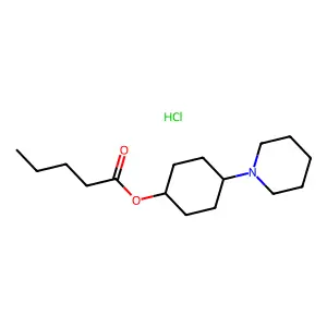 Valeric acid, 4-piperidinocyclohexyl ester, hydrochloride structure