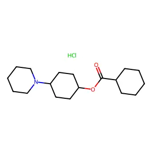 Cyclohexanecarboxylic acid, 4-piperidinocyclohexyl ester, hydrochloride structure