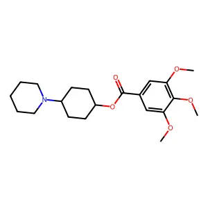 Benzoic acid, 3,4,5-trimethoxy-, 4-piperidinocyclohexyl ester structure