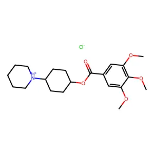 Benzoic acid, 3,4,5-trimethoxy-, 4-piperidinocyclohexyl ester, hydrochloride structure