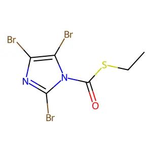 Imidazole-1-carboxylic acid, 2,4,5-tribromothio-, S-ethyl ester structure