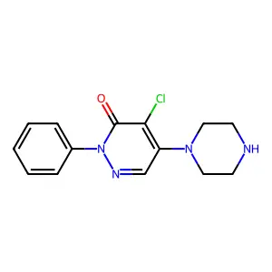 4-Chloro-2-phenyl-5-(piperazin-1-yl)-2,3-dihydropyridazin-3-one structure